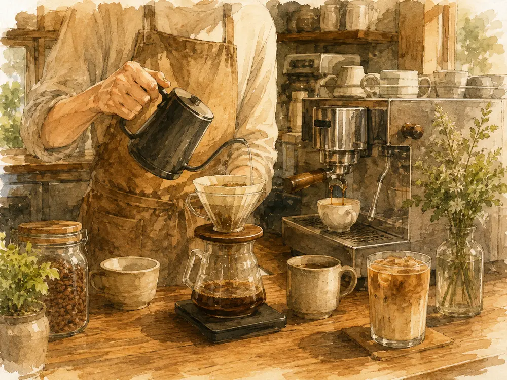 LLC CAFE에서 직접 커피를 내리는 핸드드립 체험